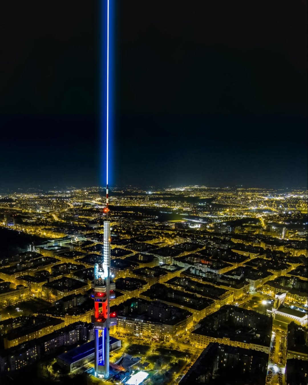 Žižkov Tower Marks VE Day with Special Laser Tribute